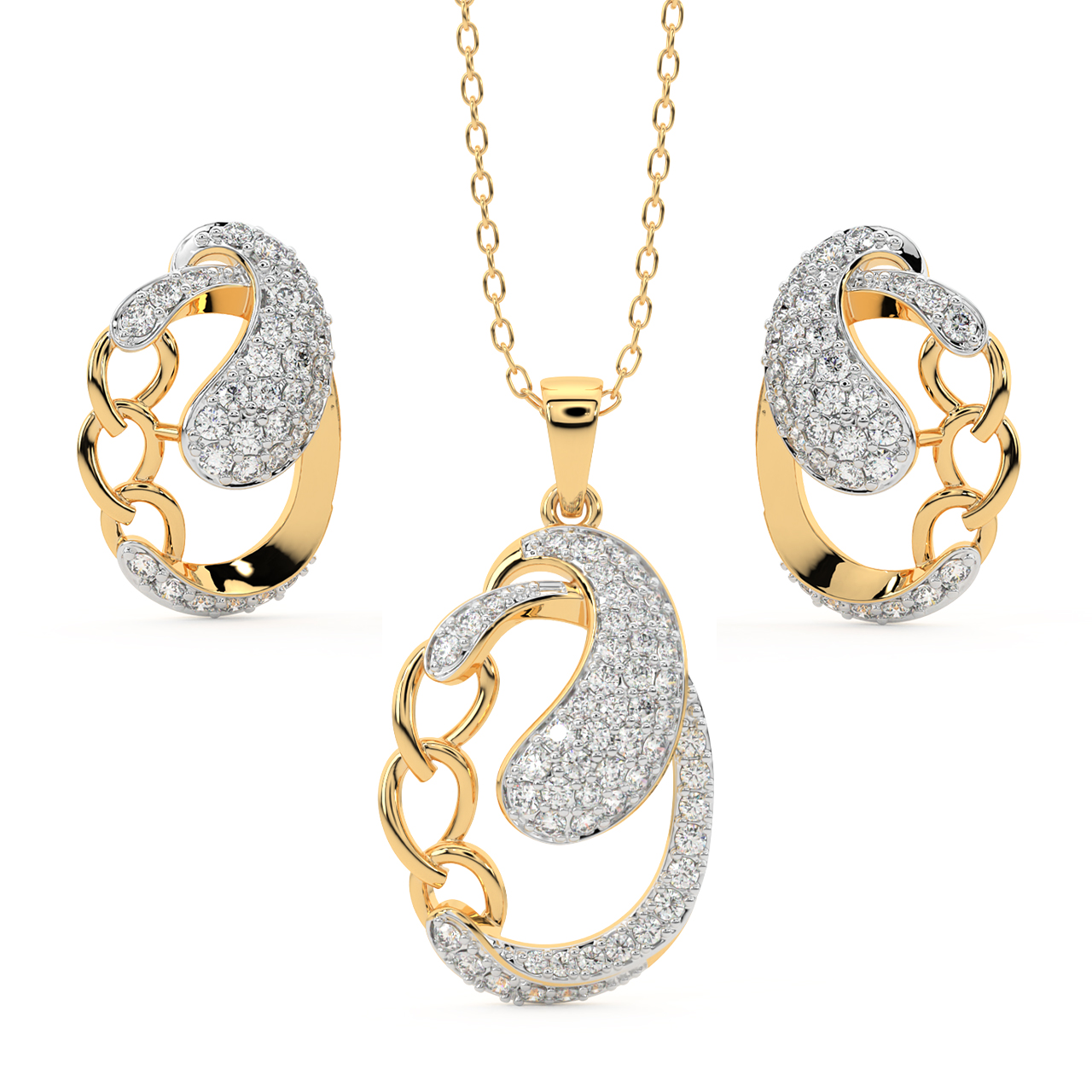 Efia Round Diamond Pendant Set